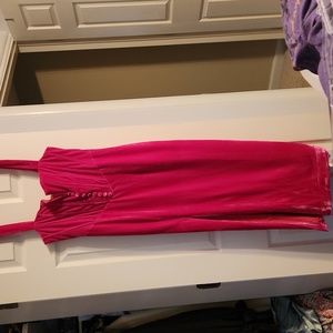 NWT Hot pink velvet corset dress size L